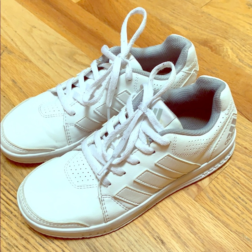 Boys adidas white tennis shoes